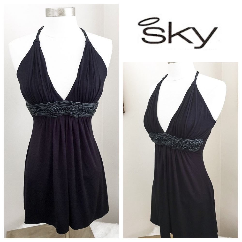 COPY - Sky Leather Braided Waist Top